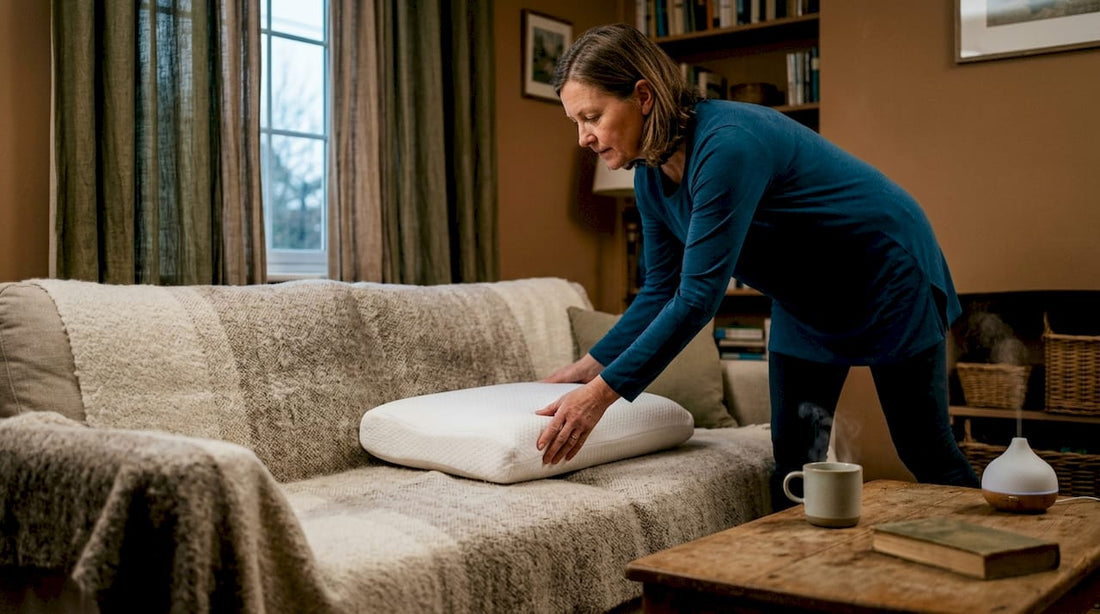 Woman preparing bed to ease chronic pain