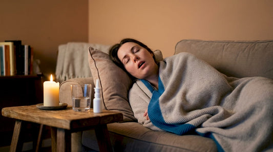 Woman sleeping with mouth open indicating mouth breathing