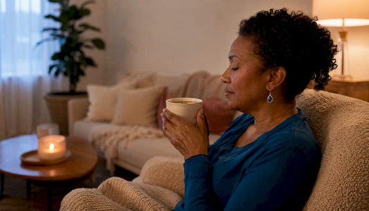 Woman preparing for sleep in bedroom