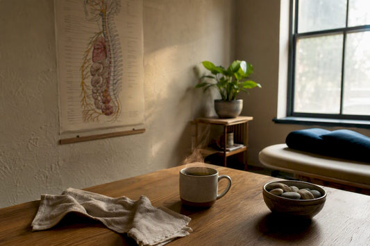 Anatomical poster of human nervous system in wellness room