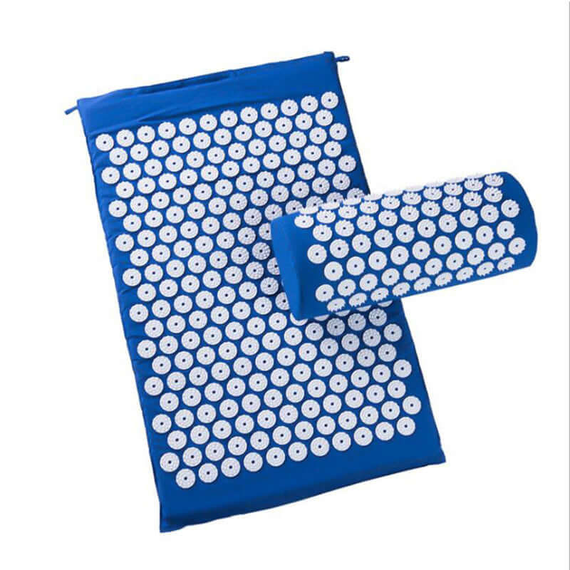 Premium Acupressure Massage Mat & Pillow with Travel Bag featuring softened spikes for relaxation.
