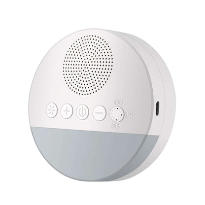 White noise machine with control buttons for soothing sounds and relaxation.