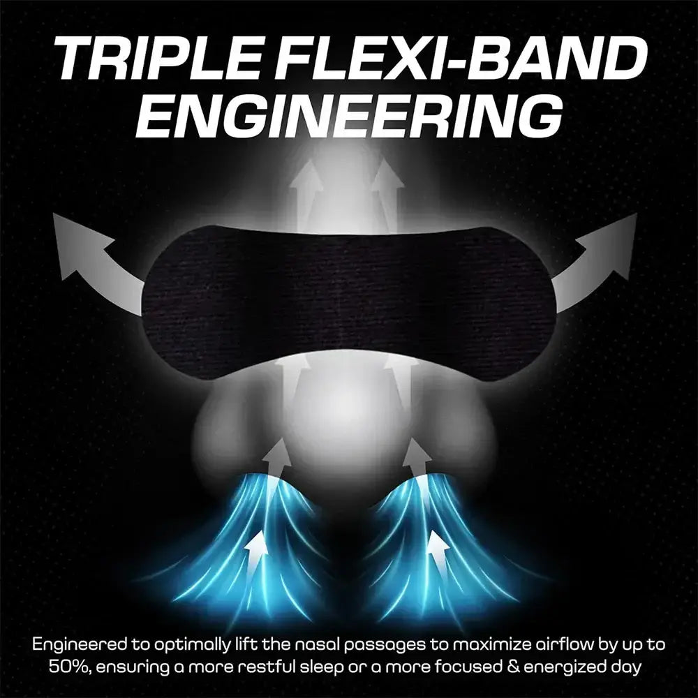 Triple Flexi-Band Engineering for Nasal Strips to enhance airflow and promote better sleep.