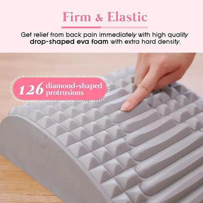 Lower Back Stretcher featuring firm and elastic drop-shaped EVA foam for back pain relief with diamond-shaped protrusions.