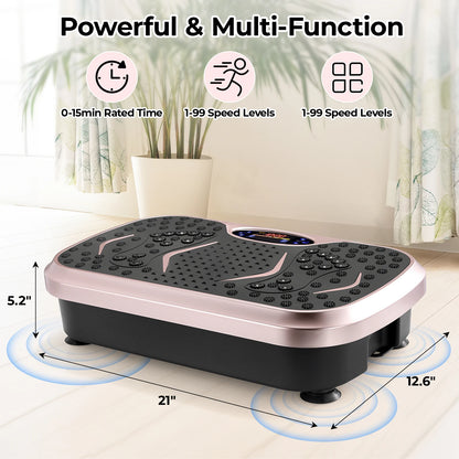 Vibration Plate Exercise Machine with adjustable speed levels and timer for effective workouts.