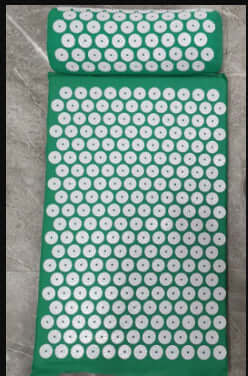 Premium Acupressure Massage Mat & Pillow with 296 softened spikes for relaxation and acupressure relief.