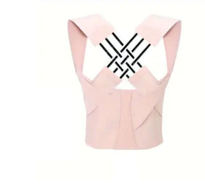 Adjustable Posture Support Brace in soft pink color designed for better alignment and comfort.