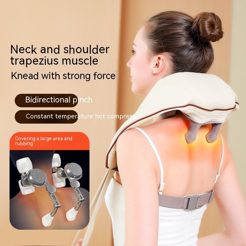 Neck Massager with Heating Mode providing bidirectional pinch and hot compress for neck and shoulder relief.